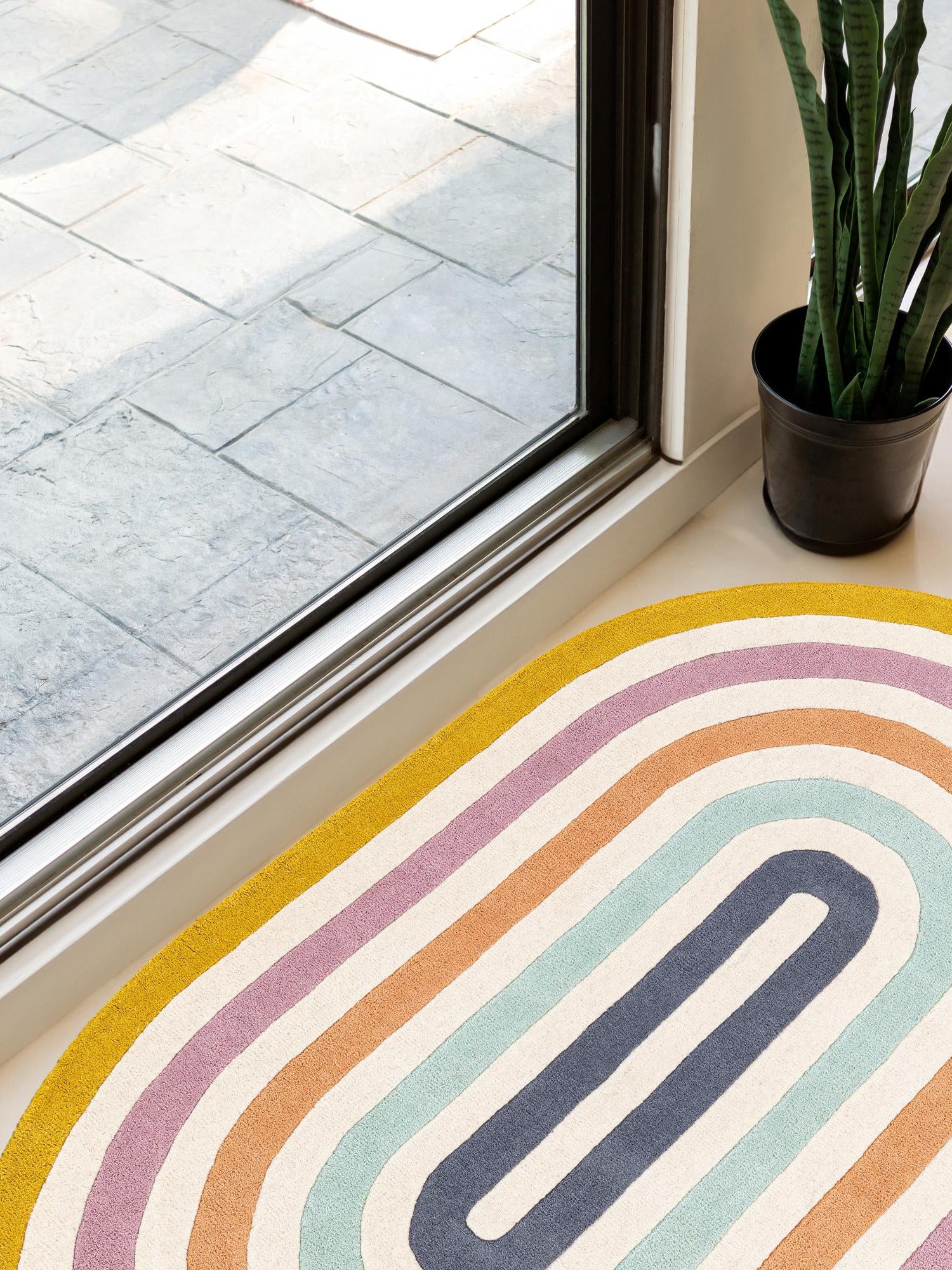 Multicolor 5' 1 x 8' Hand Tufted Wool Oval Area Rug 100% Natural Wool Unique Modern Handmade Carpet for Living Rooms, Bedrooms for Sale at Rug Engine