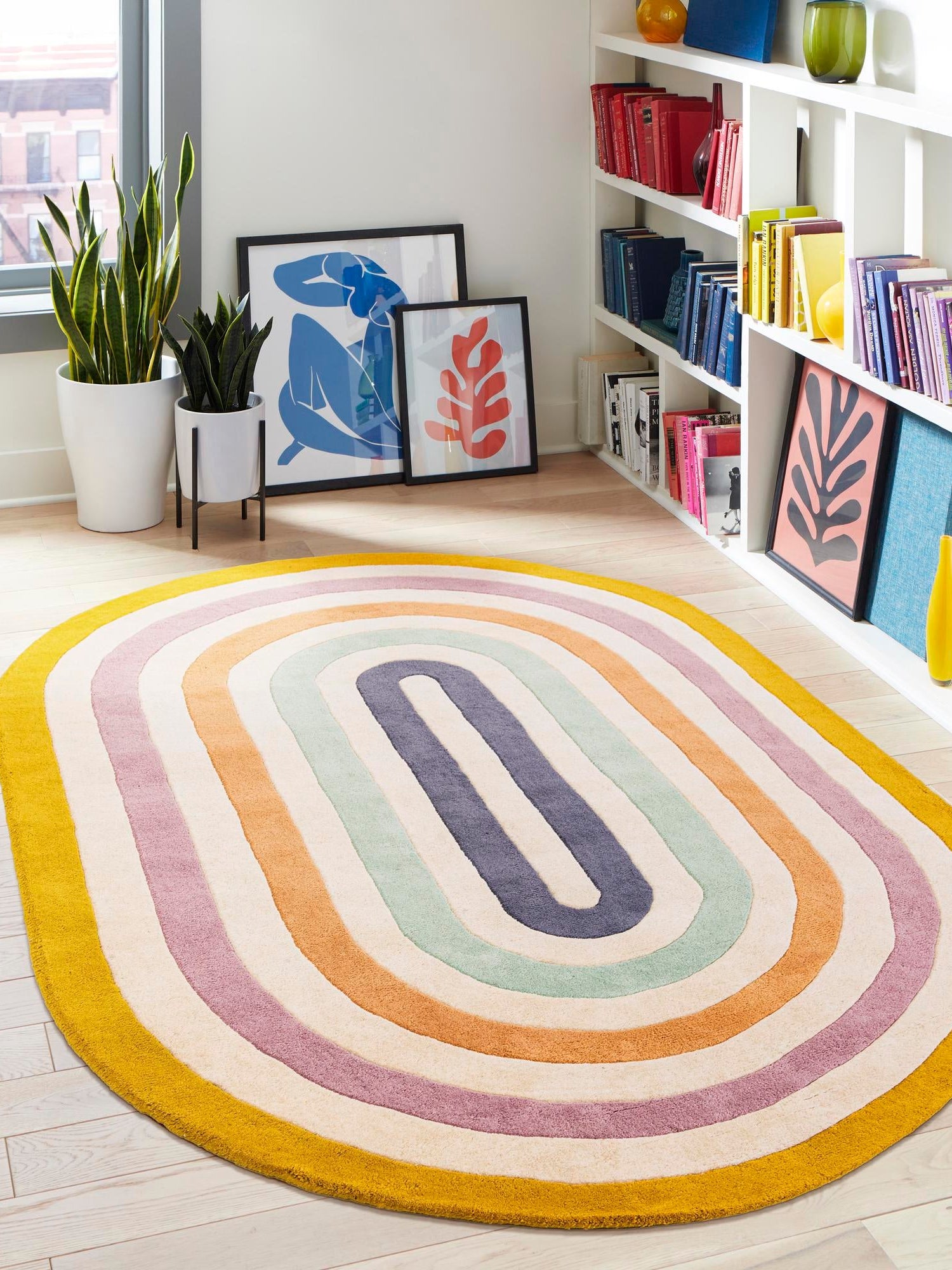 Multicolor 5' 1 x 8' Hand Tufted Wool Oval Area Rug 100% Natural Wool Unique Modern Handmade Carpet for Living Rooms, Bedrooms for Sale at Rug Engine