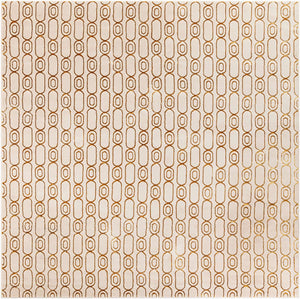 White and Gold 10' x 10' Vogue Geo Square Area Rug Geometric Glam Style Shiny Accents Carpet Mat for Unique Interior Design & Home Decor for Sale at Rug Engine