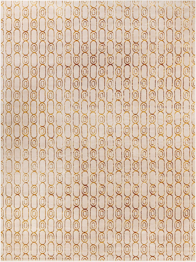 White and Gold 10' x 13' 1 Vogue Geo Rectangle Area Rug Geometric Glam Style Shiny Accents Carpet Mat for Unique Interior Design & Home Decor for Sale at Rug Engine