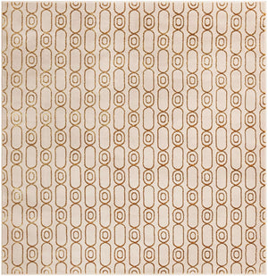 White and Gold 7' 10 x 7' 10 Vogue Geo Square Area Rug Geometric Glam Style Shiny Accents Carpet Mat for Unique Interior Design & Home Decor for Sale at Rug Engine