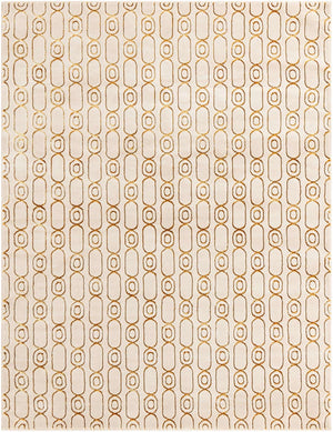 White and Gold 7' 10 x 10' Vogue Geo Rectangle Area Rug Geometric Glam Style Shiny Accents Carpet Mat for Unique Interior Design & Home Decor for Sale at Rug Engine