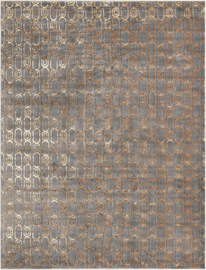Gray and Gold 10' x 13' 1 Vogue Geo Rectangle Area Rug Geometric Glam Style Shiny Accents Carpet Mat for Unique Interior Design & Home Decor for Sale at Rug Engine