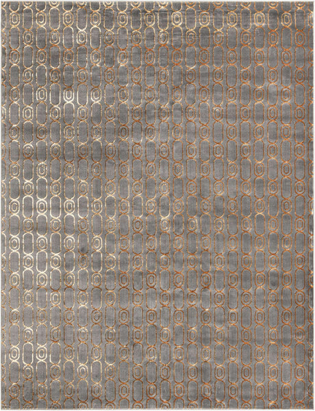 Gray and Gold 10' x 13' 1 Vogue Geo Rectangle Area Rug Geometric Glam Style Shiny Accents Carpet Mat for Unique Interior Design & Home Decor for Sale at Rug Engine