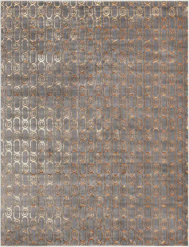 Gray and Gold 10' x 13' 1 Vogue Geo Rectangle Area Rug Geometric Glam Style Shiny Accents Carpet Mat for Unique Interior Design & Home Decor for Sale at Rug Engine