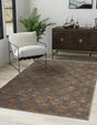 Gray and Gold 6' 1 x 9' Vogue Geo Rectangle Area Rug Geometric Glam Style Shiny Accents Carpet Mat for Unique Interior Design & Home Decor for Sale at Rug Engine