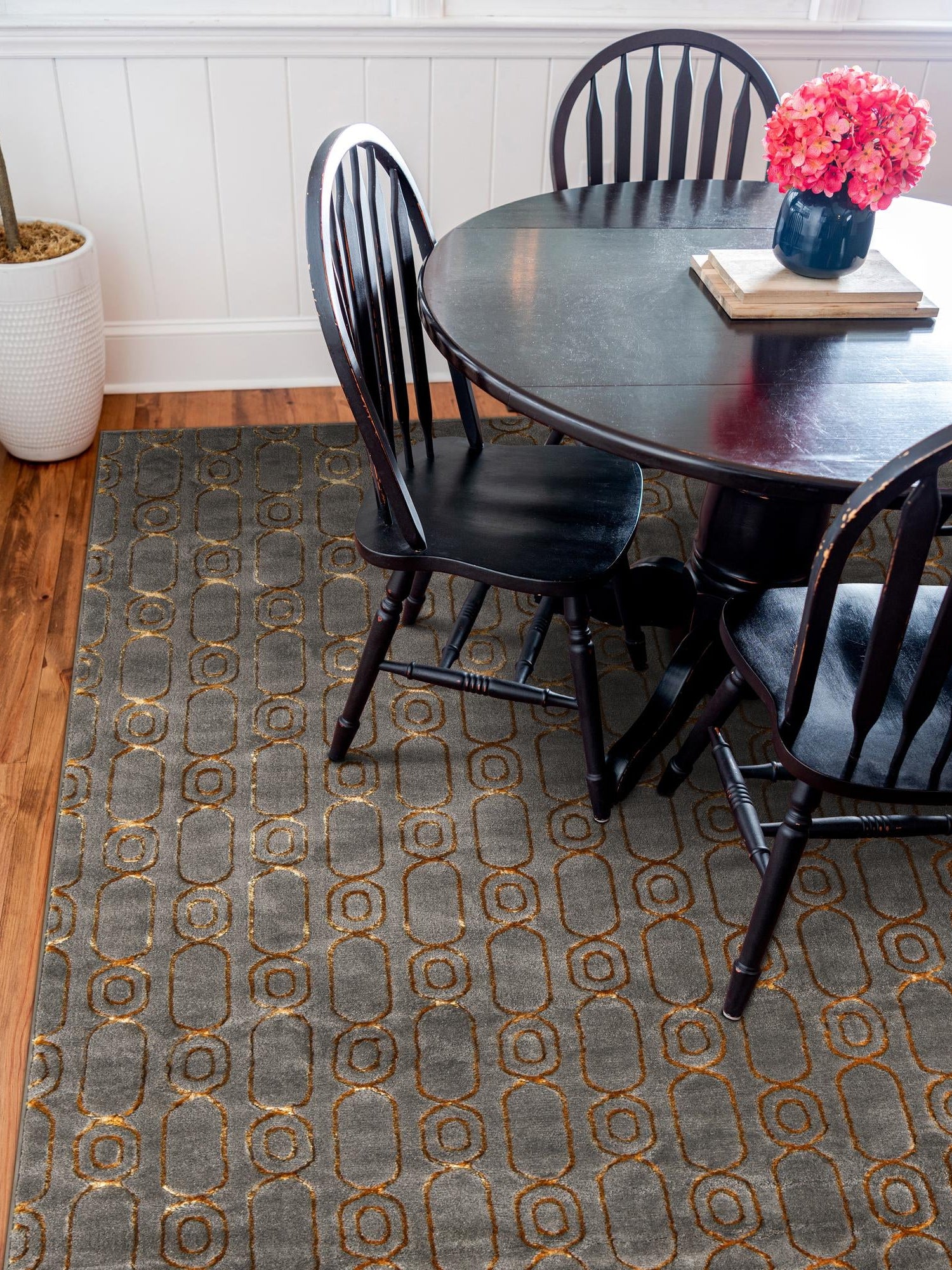 Gray and Gold 10' x 10' Vogue Geo Square Area Rug Geometric Glam Style Shiny Accents Carpet Mat for Unique Interior Design & Home Decor for Sale at Rug Engine