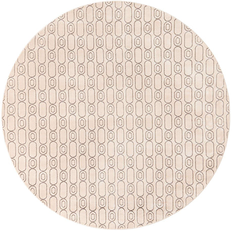 White and Silver 10' x 10' Vogue Geo Round Area Rug Geometric Glam Style Shiny Accents Carpet Mat for Unique Interior Design & Home Decor for Sale at Rug Engine