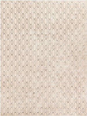 White and Silver 10' x 13' 1 Vogue Geo Rectangle Area Rug Geometric Glam Style Shiny Accents Carpet Mat for Unique Interior Design & Home Decor for Sale at Rug Engine