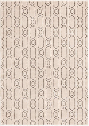 White and Silver 5' 3 x 7' 1 Vogue Geo Rectangle Area Rug Geometric Glam Style Shiny Accents Carpet Mat for Unique Interior Design & Home Decor for Sale at Rug Engine