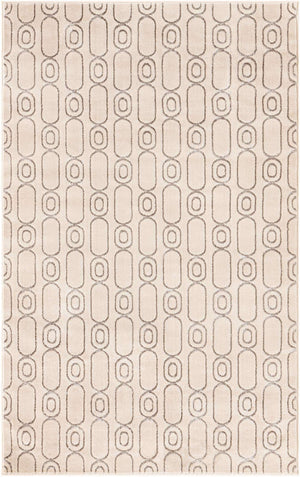 White and Silver 5' 3 x 8' Vogue Geo Rectangle Area Rug Geometric Glam Style Shiny Accents Carpet Mat for Unique Interior Design & Home Decor for Sale at Rug Engine