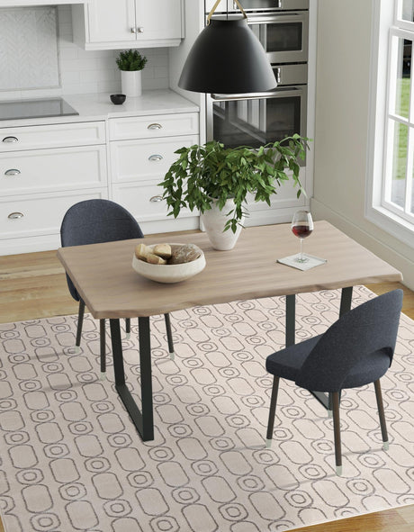 White and Silver 7' 10 x 7' 10 Vogue Geo Square Area Rug Geometric Glam Style Shiny Accents Carpet Mat for Unique Interior Design & Home Decor for Sale at Rug Engine