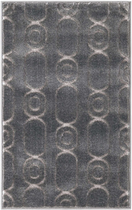 Gray and Silver 2' x 3' 1 Vogue Geo Rectangle Area Rug Geometric Glam Style Shiny Accents Carpet Mat for Unique Interior Design & Home Decor for Sale at Rug Engine