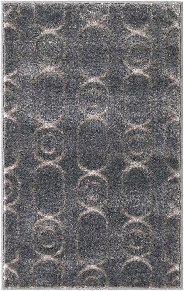Gray and Silver 2' x 3' 1 Vogue Geo Rectangle Area Rug Geometric Glam Style Shiny Accents Carpet Mat for Unique Interior Design & Home Decor for Sale at Rug Engine