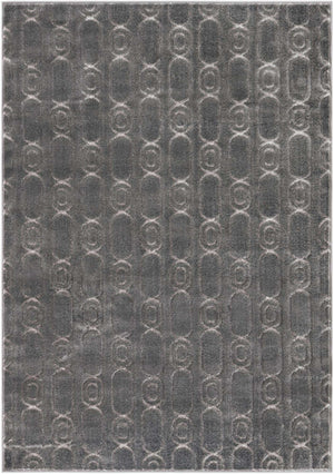 Gray and Silver 5' 3 x 7' 1 Vogue Geo Rectangle Area Rug Geometric Glam Style Shiny Accents Carpet Mat for Unique Interior Design & Home Decor for Sale at Rug Engine