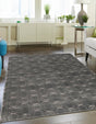 Gray and Silver 4' 1 x 6' 1 Vogue Geo Rectangle Area Rug Geometric Glam Style Shiny Accents Carpet Mat for Unique Interior Design & Home Decor for Sale at Rug Engine
