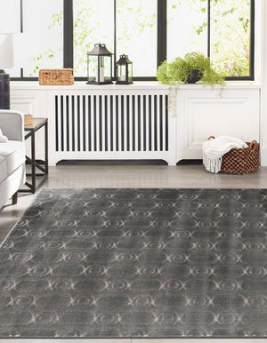 Gray and Silver 10' x 13' 1 Vogue Geo Rectangle Area Rug Geometric Glam Style Shiny Accents Carpet Mat for Unique Interior Design & Home Decor for Sale at Rug Engine