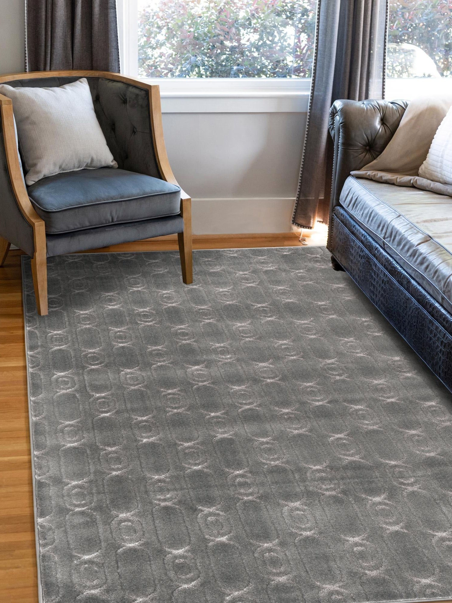 Gray and Silver 10' x 13' 1 Vogue Geo Rectangle Area Rug Geometric Glam Style Shiny Accents Carpet Mat for Unique Interior Design & Home Decor for Sale at Rug Engine