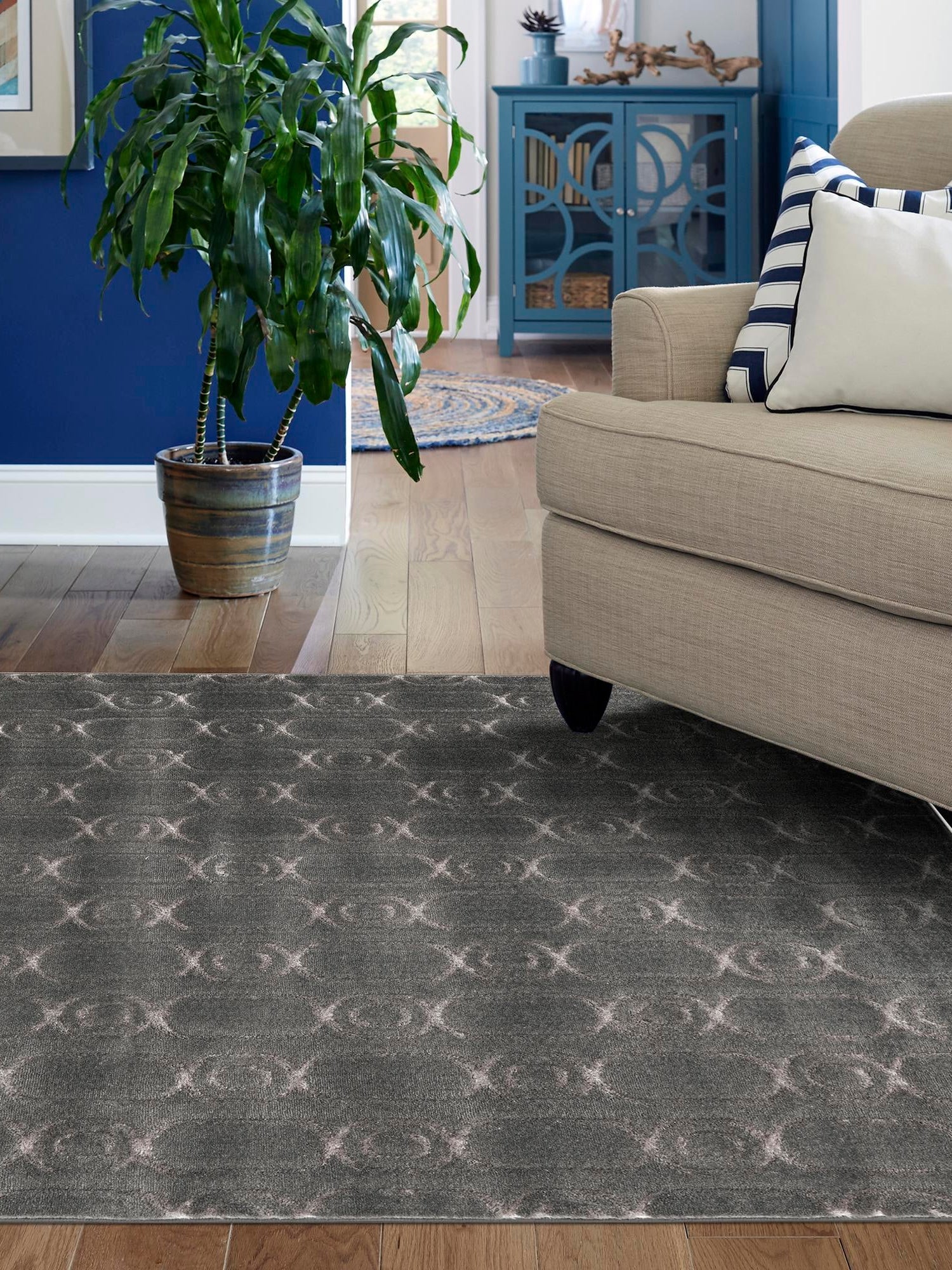 Gray and Silver 10' x 13' 1 Vogue Geo Rectangle Area Rug Geometric Glam Style Shiny Accents Carpet Mat for Unique Interior Design & Home Decor for Sale at Rug Engine