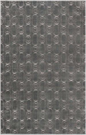 Gray and Silver 5' 3 x 8' Vogue Geo Rectangle Area Rug Geometric Glam Style Shiny Accents Carpet Mat for Unique Interior Design & Home Decor for Sale at Rug Engine