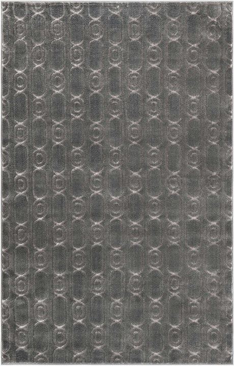Gray and Silver 5' 3 x 8' Vogue Geo Rectangle Area Rug Geometric Glam Style Shiny Accents Carpet Mat for Unique Interior Design & Home Decor for Sale at Rug Engine