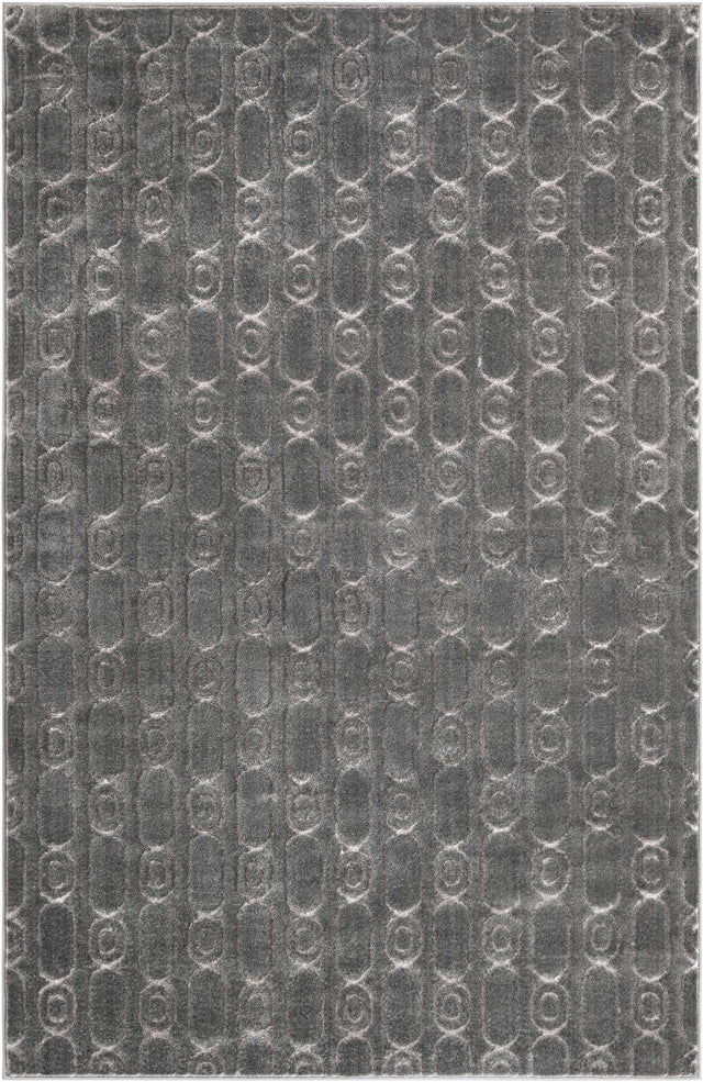 Gray and Silver 6' 1 x 9' Vogue Geo Rectangle Area Rug Geometric Glam Style Shiny Accents Carpet Mat for Unique Interior Design & Home Decor for Sale at Rug Engine