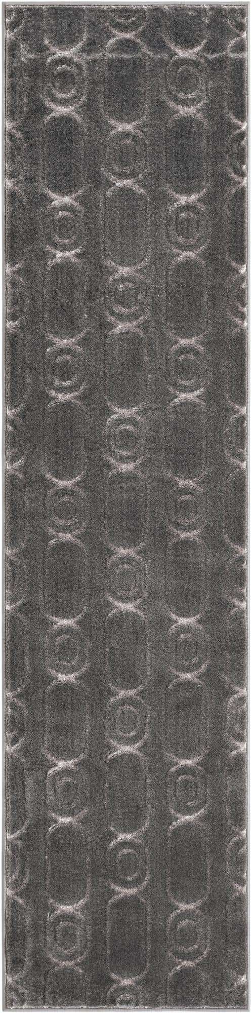 Gray and Silver 2' x 8' Vogue Geo Runner Area Rug Geometric Glam Style Shiny Accents Carpet Mat for Unique Interior Design & Home Decor for Sale at Rug Engine