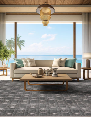 Gray and Silver 7' 10 x 7' 10 Vogue Geo Square Area Rug Geometric Glam Style Shiny Accents Carpet Mat for Unique Interior Design & Home Decor for Sale at Rug Engine