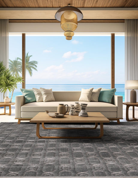 Gray and Silver 7' 10 x 7' 10 Vogue Geo Square Area Rug Geometric Glam Style Shiny Accents Carpet Mat for Unique Interior Design & Home Decor for Sale at Rug Engine