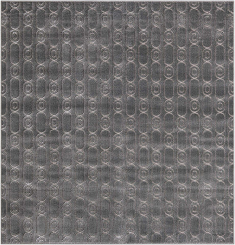 Gray and Silver 7' 10 x 7' 10 Vogue Geo Square Area Rug Geometric Glam Style Shiny Accents Carpet Mat for Unique Interior Design & Home Decor for Sale at Rug Engine