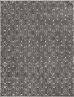 Gray and Silver 7' 10 x 10' Vogue Geo Rectangle Area Rug Geometric Glam Style Shiny Accents Carpet Mat for Unique Interior Design & Home Decor for Sale at Rug Engine