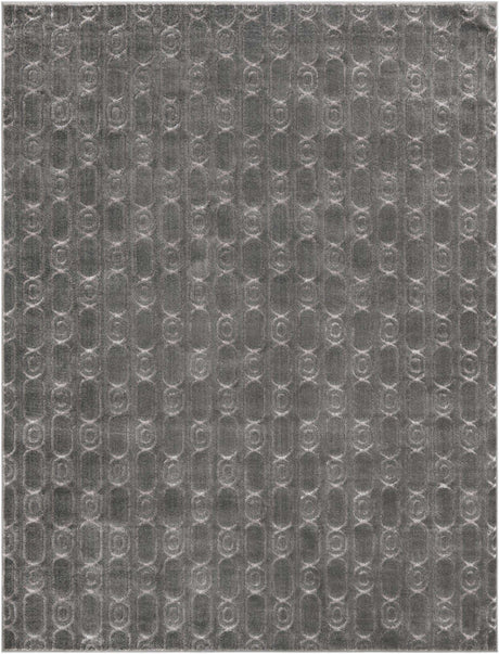 Gray and Silver 7' 10 x 10' Vogue Geo Rectangle Area Rug Geometric Glam Style Shiny Accents Carpet Mat for Unique Interior Design & Home Decor for Sale at Rug Engine