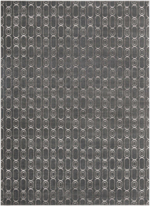 Gray and Silver 9' x 12' Vogue Geo Rectangle Area Rug Geometric Glam Style Shiny Accents Carpet Mat for Unique Interior Design & Home Decor for Sale at Rug Engine