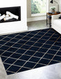 Navy Blue and Gold 7' 10 x 7' 10 Vogue Geo Square Area Rug Geometric Glam Style Shiny Accents Carpet Mat for Unique Interior Design & Home Decor for Sale at Rug Engine