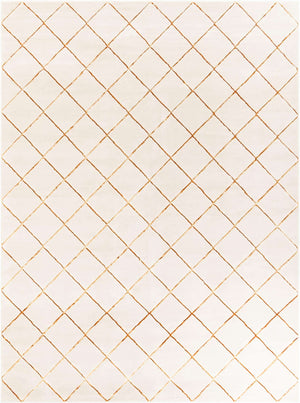 White and Gold 9' x 12' Vogue Geo Rectangle Area Rug Geometric Glam Style Shiny Accents Carpet Mat for Unique Interior Design & Home Decor for Sale at Rug Engine