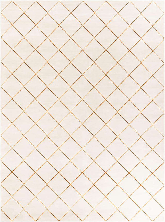 White and Gold 9' x 12' Vogue Geo Rectangle Area Rug Geometric Glam Style Shiny Accents Carpet Mat for Unique Interior Design & Home Decor for Sale at Rug Engine
