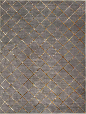 Gray and Gold 10' x 13' 1 Vogue Geo Rectangle Area Rug Geometric Glam Style Shiny Accents Carpet Mat for Unique Interior Design & Home Decor for Sale at Rug Engine