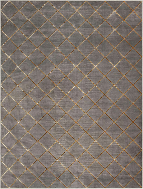Gray and Gold 10' x 13' 1 Vogue Geo Rectangle Area Rug Geometric Glam Style Shiny Accents Carpet Mat for Unique Interior Design & Home Decor for Sale at Rug Engine