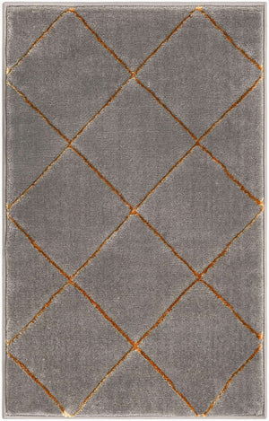 Gray and Gold 2' x 3' 1 Vogue Geo Rectangle Area Rug Geometric Glam Style Shiny Accents Carpet Mat for Unique Interior Design & Home Decor for Sale at Rug Engine