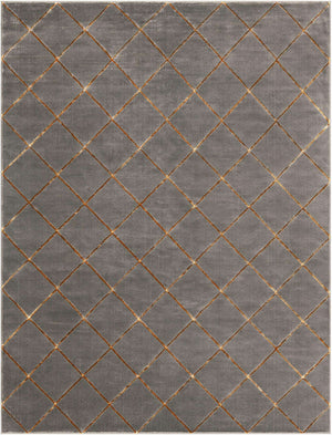Gray and Gold 7' 10 x 10' Vogue Geo Rectangle Area Rug Geometric Glam Style Shiny Accents Carpet Mat for Unique Interior Design & Home Decor for Sale at Rug Engine