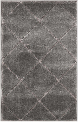 Gray and Silver 2' x 3' 1 Vogue Geo Rectangle Area Rug Geometric Glam Style Shiny Accents Carpet Mat for Unique Interior Design & Home Decor for Sale at Rug Engine