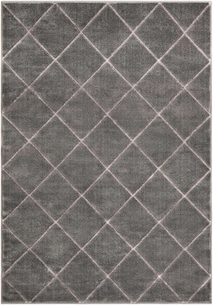 Gray and Silver 5' 3 x 7' 1 Vogue Geo Rectangle Area Rug Geometric Glam Style Shiny Accents Carpet Mat for Unique Interior Design & Home Decor for Sale at Rug Engine