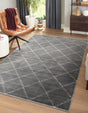 Gray and Silver 5' 3 x 8' Vogue Geo Rectangle Area Rug Geometric Glam Style Shiny Accents Carpet Mat for Unique Interior Design & Home Decor for Sale at Rug Engine