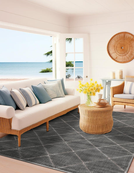 Gray and Silver 10' x 13' 1 Vogue Geo Rectangle Area Rug Geometric Glam Style Shiny Accents Carpet Mat for Unique Interior Design & Home Decor for Sale at Rug Engine