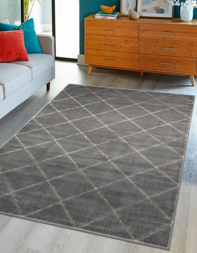 Gray and Silver 10' x 13' 1 Vogue Geo Rectangle Area Rug Geometric Glam Style Shiny Accents Carpet Mat for Unique Interior Design & Home Decor for Sale at Rug Engine