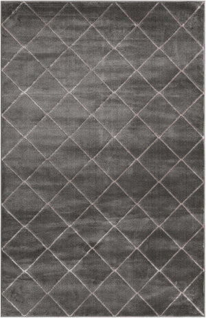 Gray and Silver 6' 1 x 9' Vogue Geo Rectangle Area Rug Geometric Glam Style Shiny Accents Carpet Mat for Unique Interior Design & Home Decor for Sale at Rug Engine