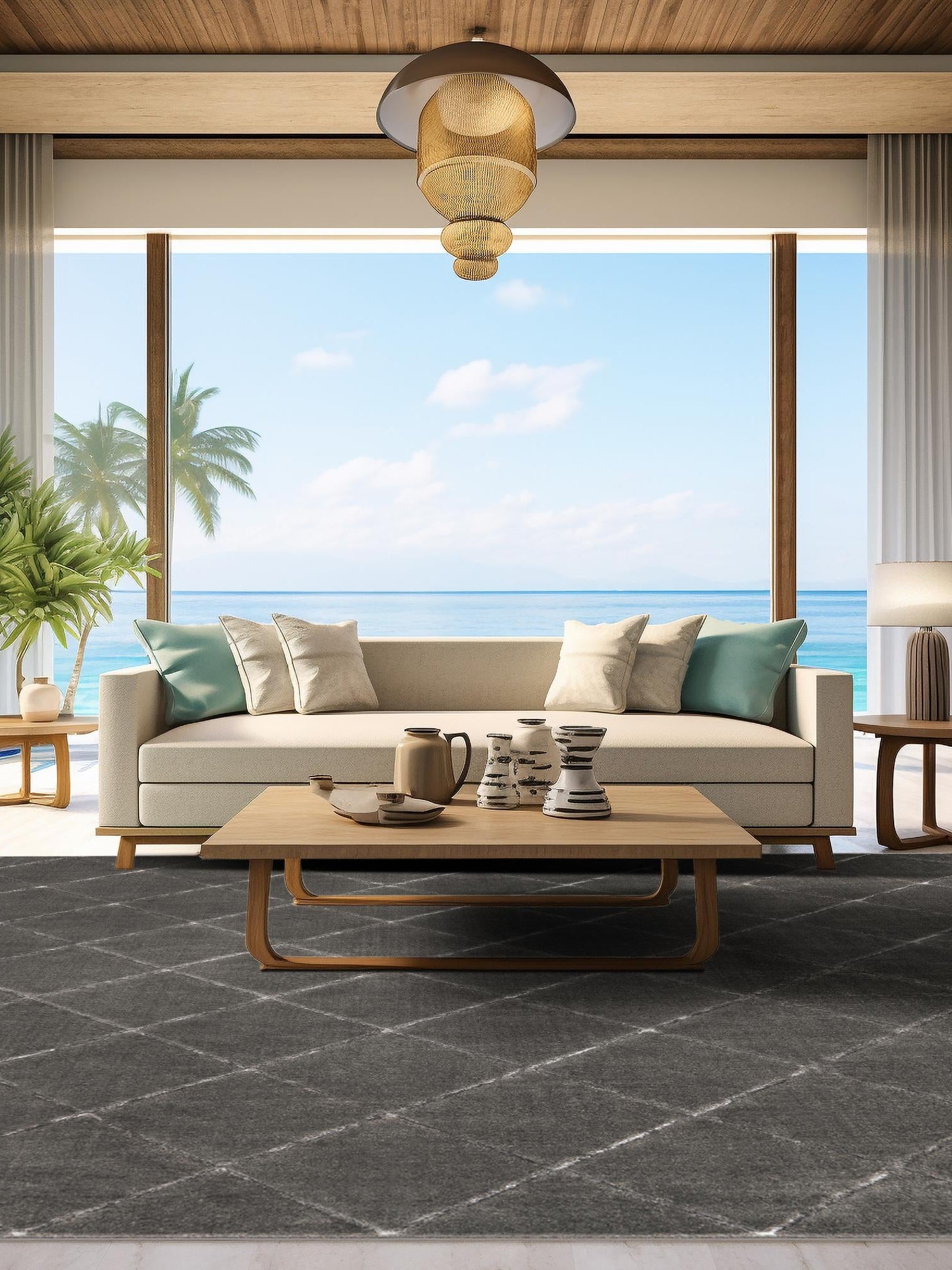 Gray and Silver 10' x 10' Vogue Geo Square Area Rug Geometric Glam Style Shiny Accents Carpet Mat for Unique Interior Design & Home Decor for Sale at Rug Engine