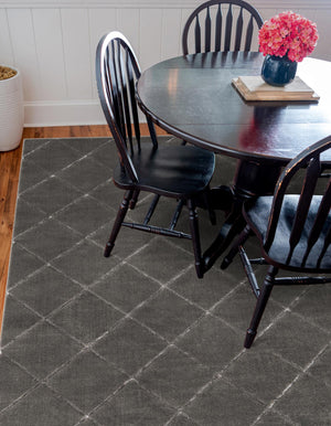 Gray and Silver 10' x 10' Vogue Geo Square Area Rug Geometric Glam Style Shiny Accents Carpet Mat for Unique Interior Design & Home Decor for Sale at Rug Engine
