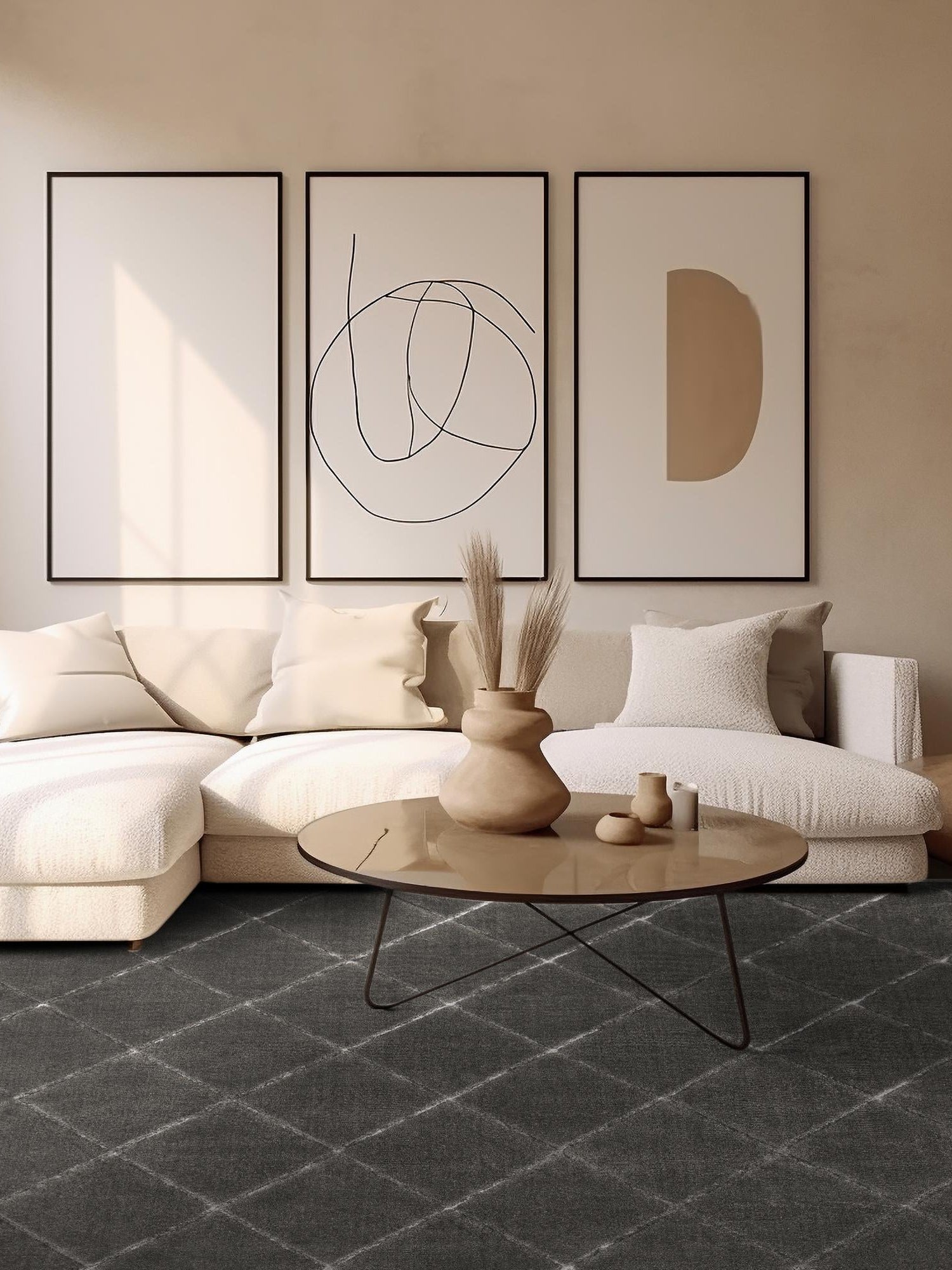 Gray and Silver 10' x 10' Vogue Geo Square Area Rug Geometric Glam Style Shiny Accents Carpet Mat for Unique Interior Design & Home Decor for Sale at Rug Engine
