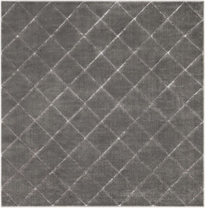 Gray and Silver 7' 10 x 7' 10 Vogue Geo Square Area Rug Geometric Glam Style Shiny Accents Carpet Mat for Unique Interior Design & Home Decor for Sale at Rug Engine